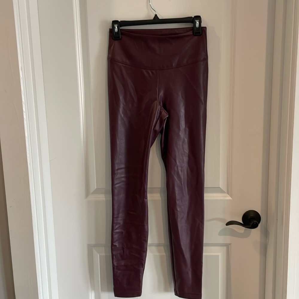 WHBM faux leather leggings.